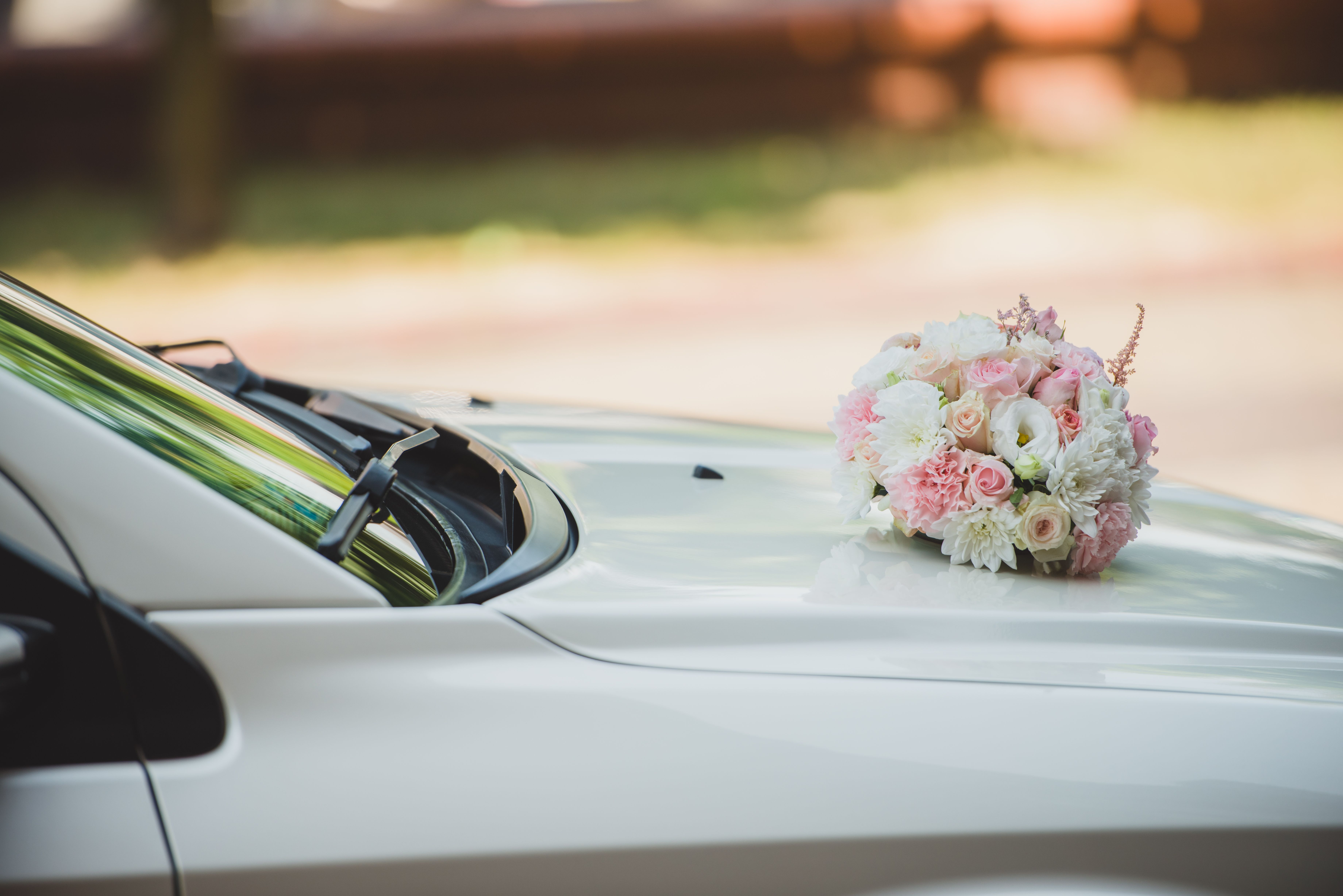 Couple embracing at sunset